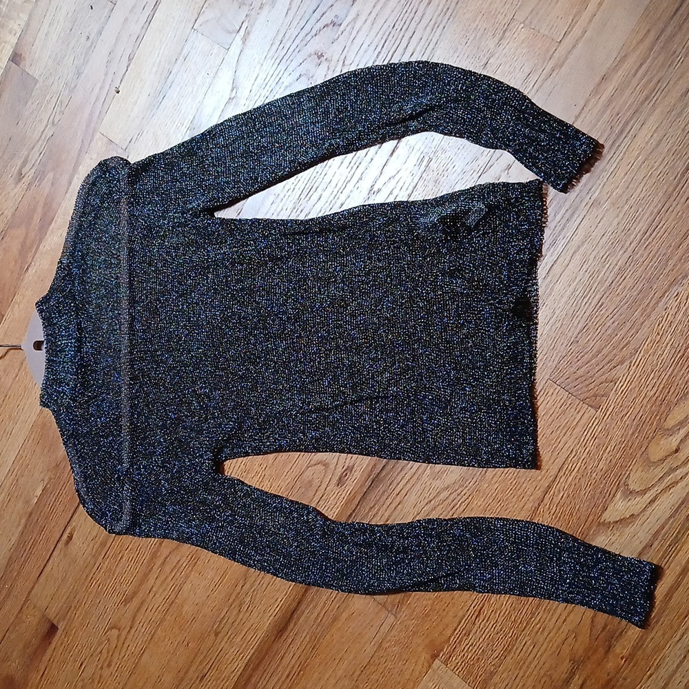 Sparkly Black Long Sleeve Top Nwt